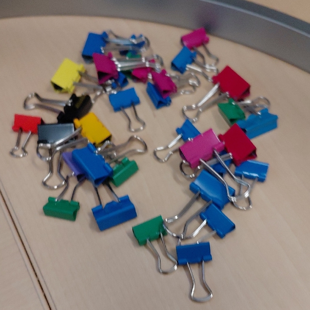 Assorted Color Mini Binder Clips - Pack of Small Clips